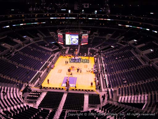 Seat view from section 309 at the Staples Center, home of the Los Angeles Lakers