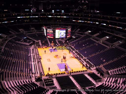 Seat view from section 311 at the Staples Center, home of the Los Angeles Lakers