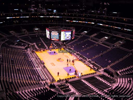 Seat view from section 312 at the Staples Center, home of the Los Angeles Lakers