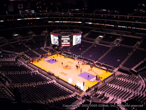 Seat view from section 314 at the Staples Center, home of the Los Angeles Lakers