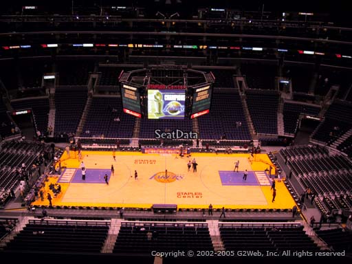 Seat view from section 318 at the Staples Center, home of the Los Angeles Lakers
