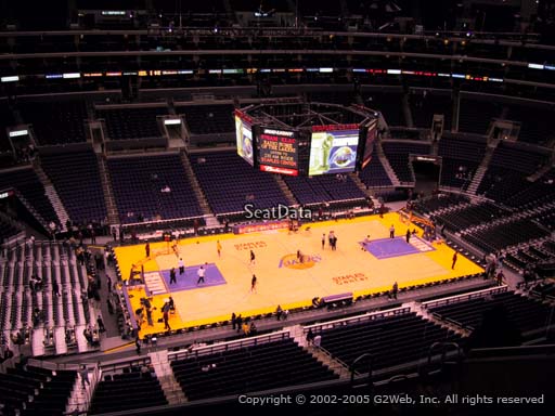 Seat view from section 320 at the Staples Center, home of the Los Angeles Lakers