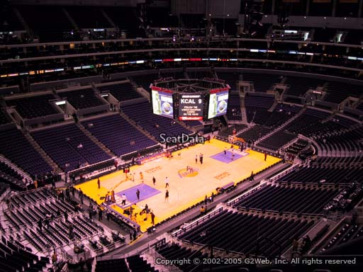 Seat view from section 322 at the Staples Center, home of the Los Angeles Lakers