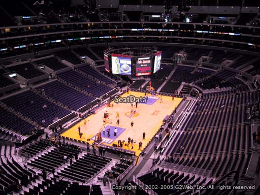 Seat view from section 324 at the Staples Center, home of the Los Angeles Lakers