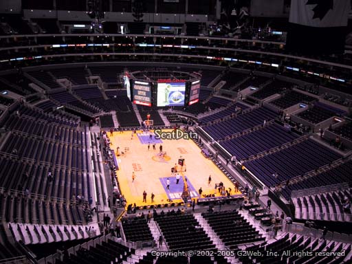 Seat view from section 328 at the Staples Center, home of the Los Angeles Lakers