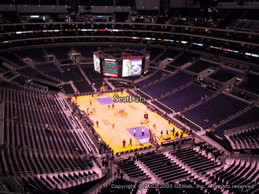 Seat view from section 329 at the Staples Center, home of the Los Angeles Lakers