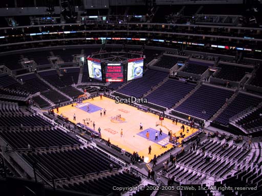 Seat view from section 331 at the Staples Center, home of the Los Angeles Lakers