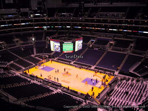 Seat view from section 332 at the Staples Center, home of the Los Angeles Lakers