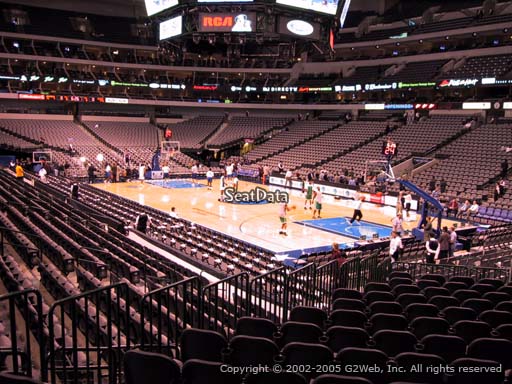 Seat view from section 103 at the American Airlines Center, home of the Dallas Mavericks