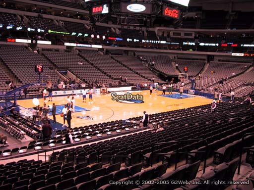 Seat view from section 109 at the American Airlines Center, home of the Dallas Mavericks