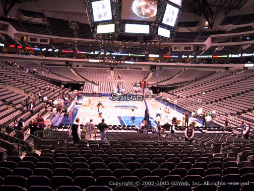 Seat view from section 113 at the American Airlines Center, home of the Dallas Mavericks