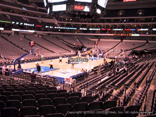 Seat view from section 122 at the American Airlines Center, home of the Dallas Mavericks