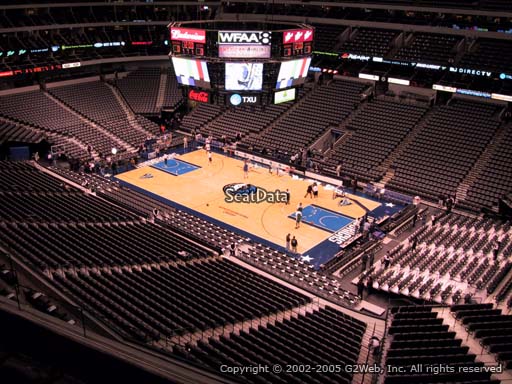 Seat view from section 306 at the American Airlines Center, home of the Dallas Mavericks