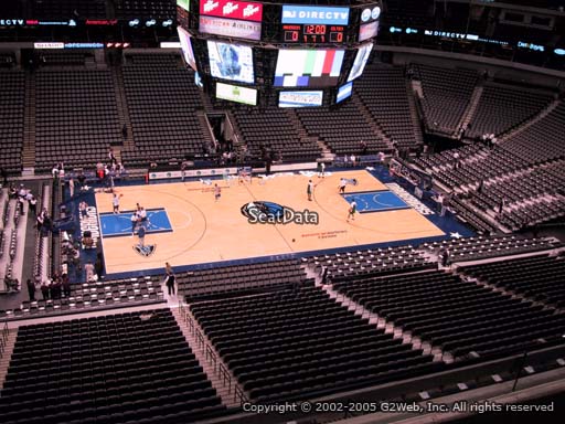 Seat view from section 311 at the American Airlines Center, home of the Dallas Mavericks