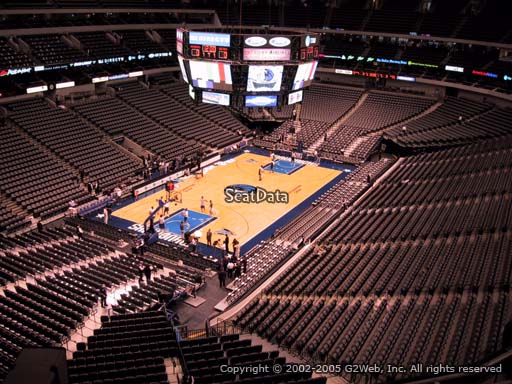 Seat view from section 315 at the American Airlines Center, home of the Dallas Mavericks