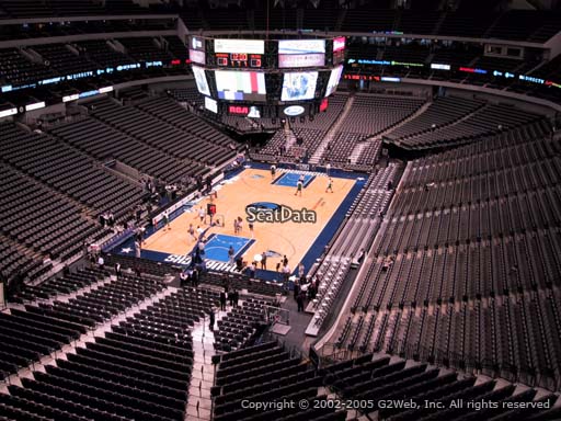Seat view from section 316 at the American Airlines Center, home of the Dallas Mavericks