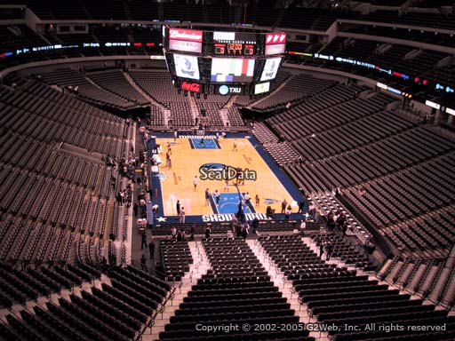 Seat view from section 319 at the American Airlines Center, home of the Dallas Mavericks