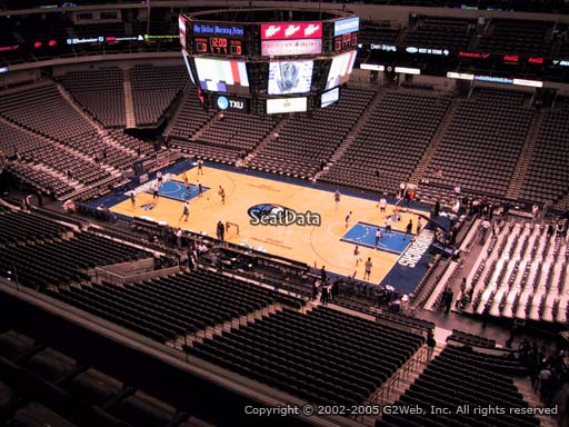 Seat view from section 324 at the American Airlines Center, home of the Dallas Mavericks