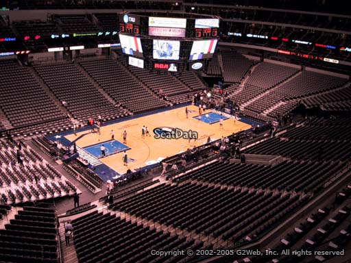 Seat view from section 330 at the American Airlines Center, home of the Dallas Mavericks