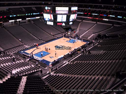 Seat view from section 331 at the American Airlines Center, home of the Dallas Mavericks