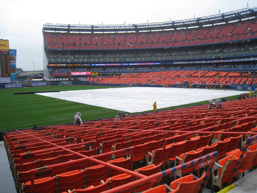 Photo of the annoying bars that ran through the middle of each row at Shea Stadium.