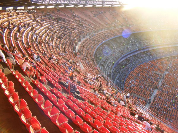 Photo of the upper level seats at Shea Stadium.
