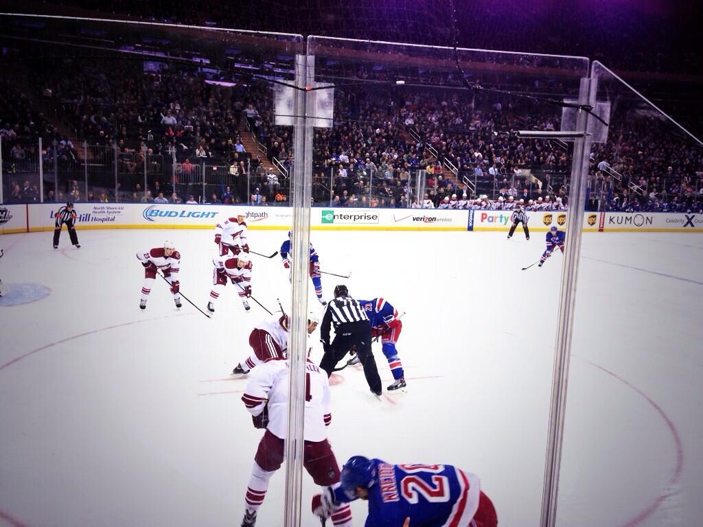 Seat view from section 10 at Madison Square Garden, home of the New York Rangers