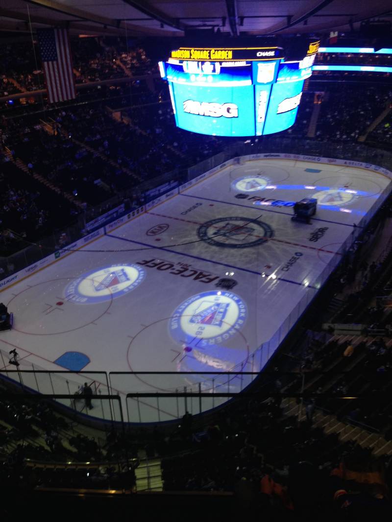 Seat view from section 321 at Madison Square Garden, home of the New York Rangers