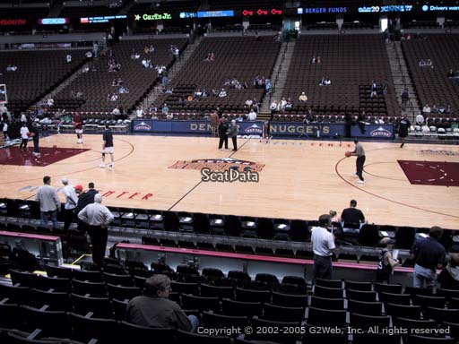 Seat view from section 124 at the Pepsi Center, home of the Denver Nuggets