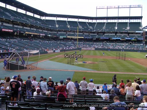 Seat view from section 22 at Oriole Park at Camden Yards, home of the Baltimore Orioles