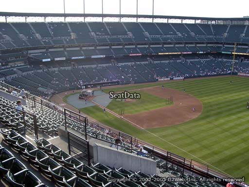 Seat view from section 308 at Oriole Park at Camden Yards, home of the Baltimore Orioles