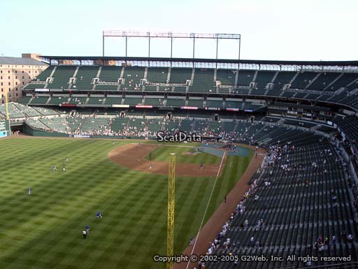 Seat view from section 378 at Oriole Park at Camden Yards, home of the Baltimore Orioles