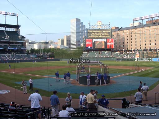 Seat view from section 38 at Oriole Park at Camden Yards, home of the Baltimore Orioles