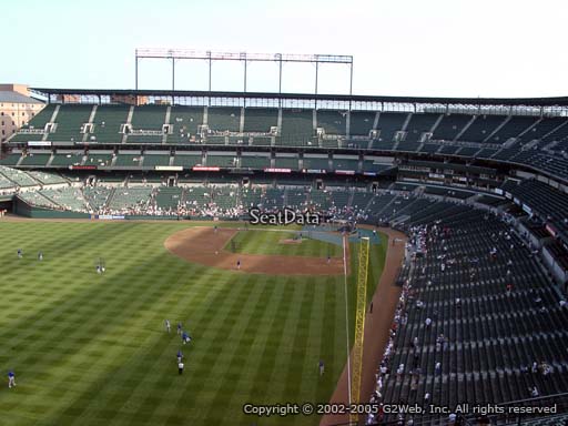 Seat view from section 380 at Oriole Park at Camden Yards, home of the Baltimore Orioles