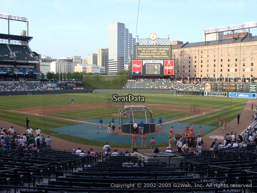 Seat view from section 43 at Oriole Park at Camden Yards, home of the Baltimore Orioles