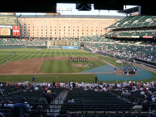Seat view from section 53 at Oriole Park at Camden Yards, home of the Baltimore Orioles