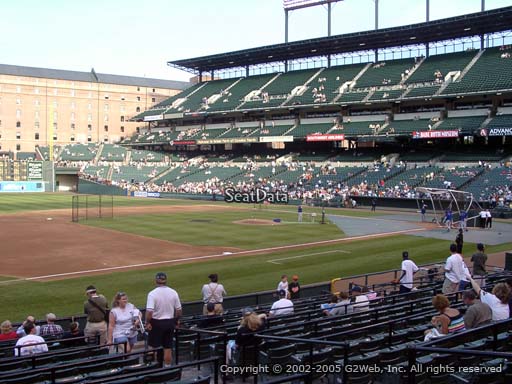 Seat view from section 58 at Oriole Park at Camden Yards, home of the Baltimore Orioles