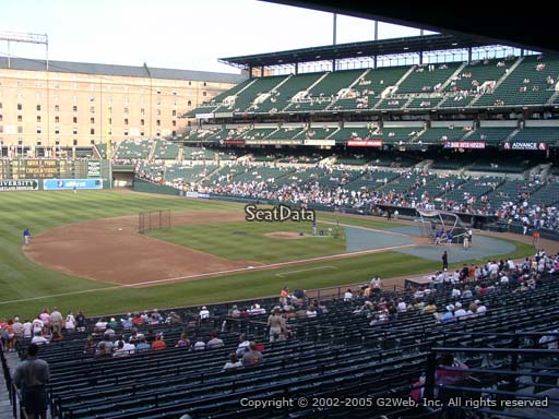 Seat view from section 59 at Oriole Park at Camden Yards, home of the Baltimore Orioles