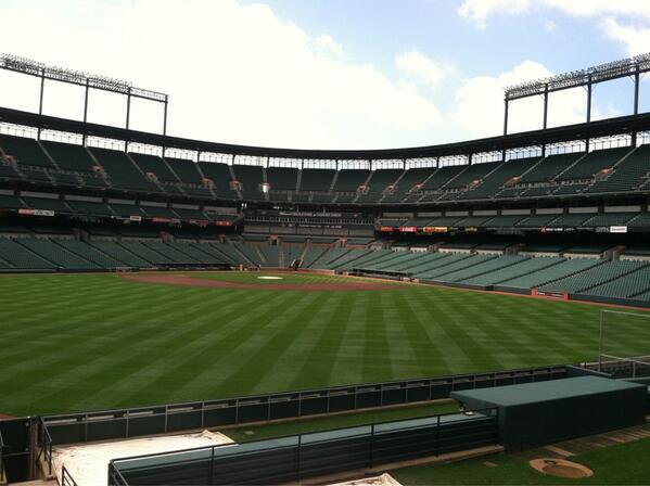 View from Standing Room Only Area at Camden Yards, home of the Baltimore Orioles