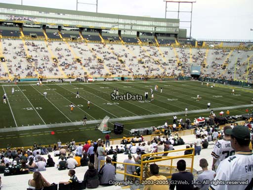 Seat view from section 114 at Lambeau Field, home of the Green Bay Packers