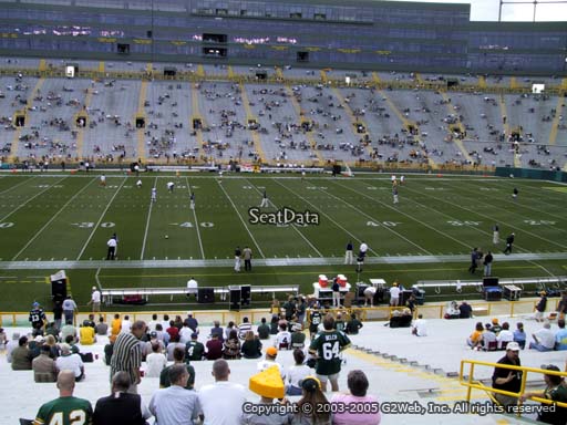 Seat view from section 121 at Lambeau Field, home of the Green Bay Packers
