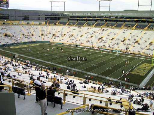 Seat view from section 336 at Lambeau Field, home of the Green Bay Packers
