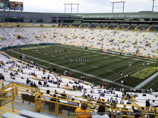 Seat view from section 338 at Lambeau Field, home of the Green Bay Packers