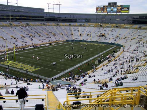 Seat view from section 345 at Lambeau Field, home of the Green Bay Packers