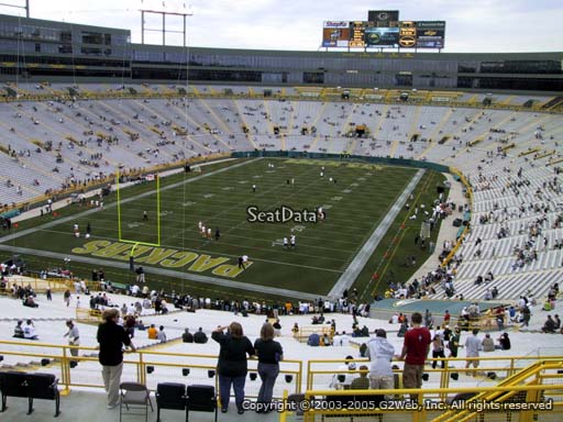 Seat view from section 349 at Lambeau Field, home of the Green Bay Packers