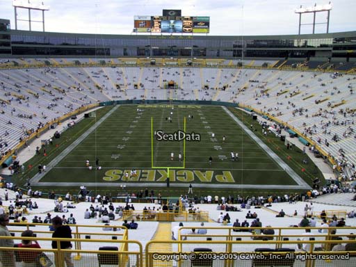Seat view from section 354 at Lambeau Field, home of the Green Bay Packers