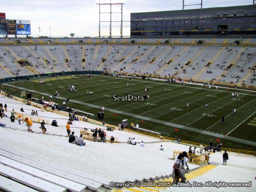 Seat view from section 409 at Lambeau Field, home of the Green Bay Packers