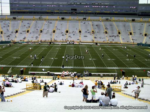 Seat view from section 419 at Lambeau Field, home of the Green Bay Packers