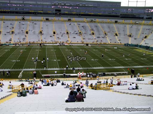 Seat view from section 421 at Lambeau Field, home of the Green Bay Packers