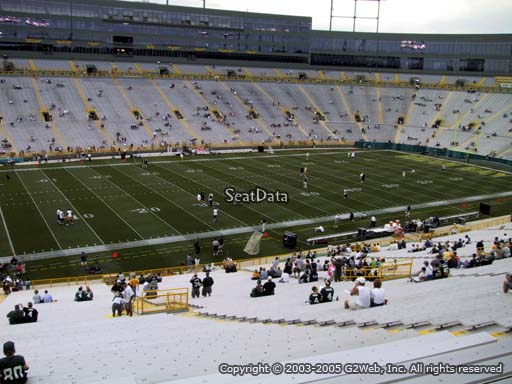 Seat view from section 427 at Lambeau Field, home of the Green Bay Packers